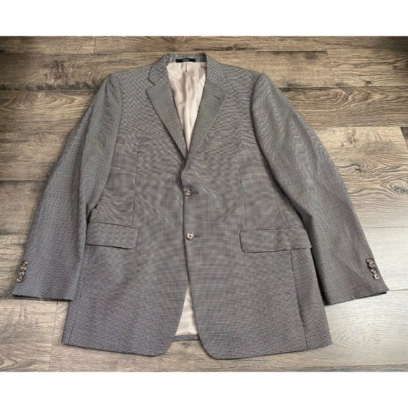 EUC Mens John W Nordstrom houndstooth 100%‎ wool suit jacket USA MADE SIZE 42L